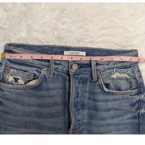 GRLFRND Natalia Distressed High Rise Straight Jeans Size 27 - Picture 6 of 11